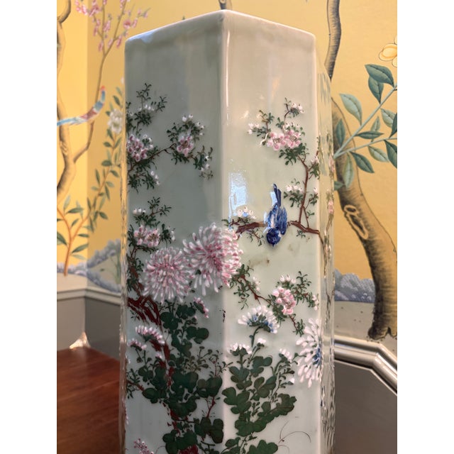 It is hard to find a hand painted umbrella stand as beautifully detailed and painterly as this one. This is a really...