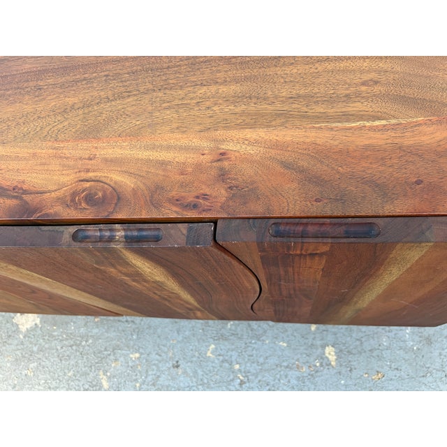 Late 20th Century Organic Modern Mahogany Credenza With S-Shaped Live-Edge Doors For Sale - Image 14 of 17