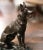 Decorate a man's office or library with this vintage spelter dog sculpture. Created in France circa 1950, and set on a...