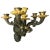 An early 19th century French Charles X cast bronze four-arm wall sconce with gilt bronze candle cups and floral-form...