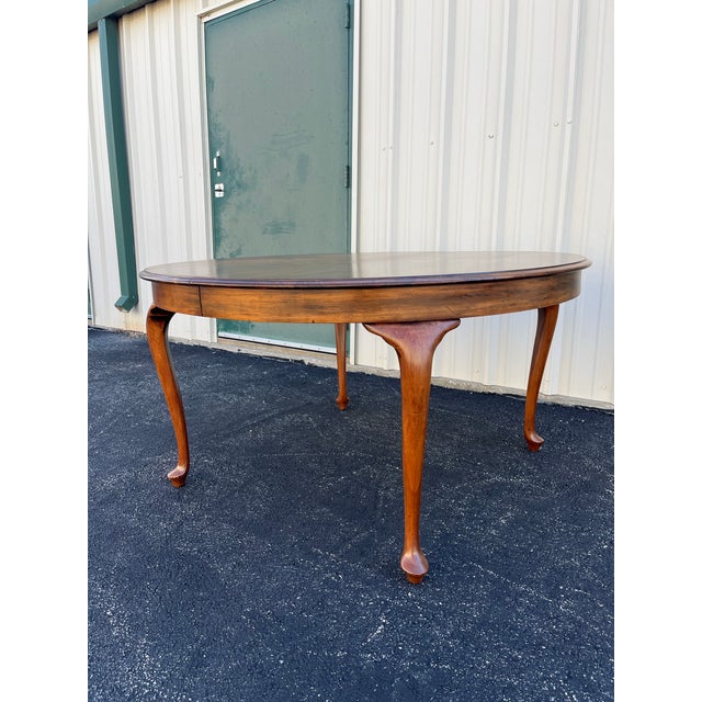 Farmhouse Early 1900s Large Round Oak Farmhouse Dining Table For Sale - Image 3 of 12