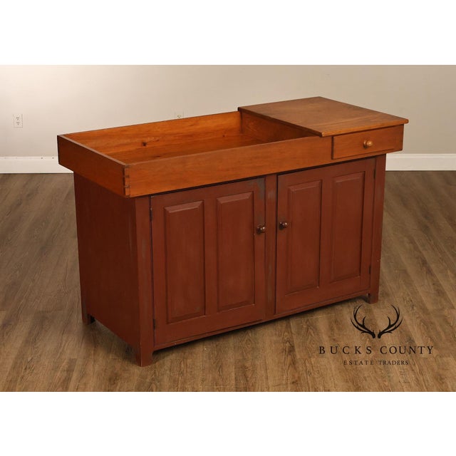 Handcrafted Reproduction Dry Sink Cabinet by Local Furniture Maker Wayne Kramer, Featuring a Traditional Form with a...