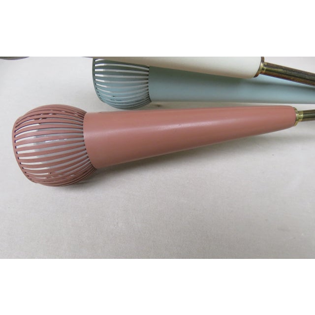 Mint Green & Beige Brass Ceiling Lamp, 1950s For Sale - Image 17 of 18