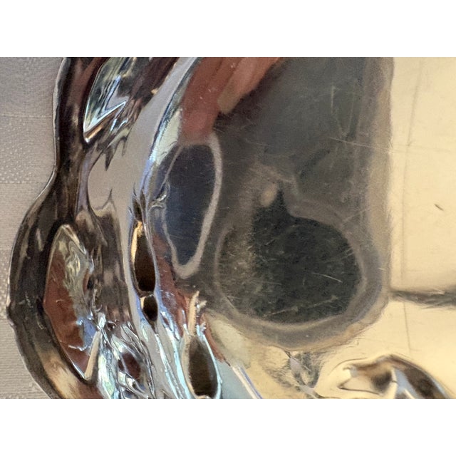 19th C Art Nouveau Sterling Silver Rose Bowl or Bonbon Dish For Sale - Image 11 of 14