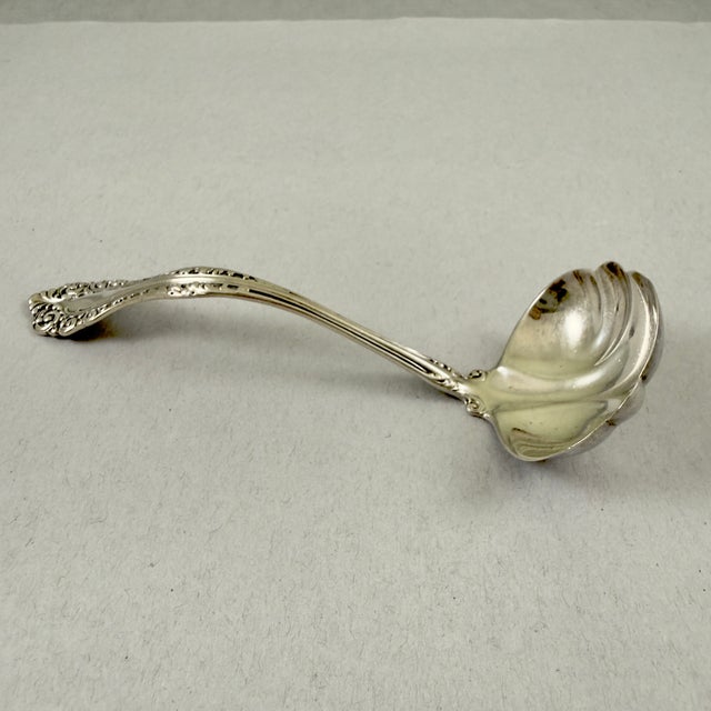 1900 - 1909 1900s Alvin Sterling Silver Florentine Pattern Small Sauce or Gravy Ladle For Sale - Image 5 of 11
