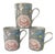 Set of Three - Fitz and Floyd Mugs in "Chanson Des Fleurs" Pattern Made in Japan For Sale