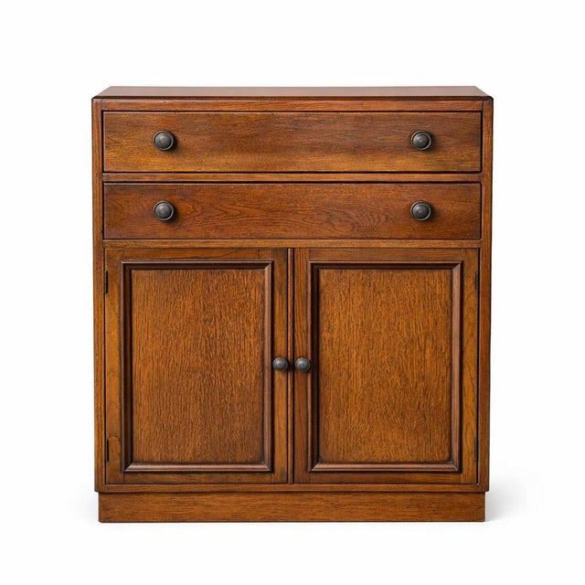 Vintage Arts and Crafts Oak Pantry Cabinet with Drawers, 1950s For Sale - Image 3 of 10