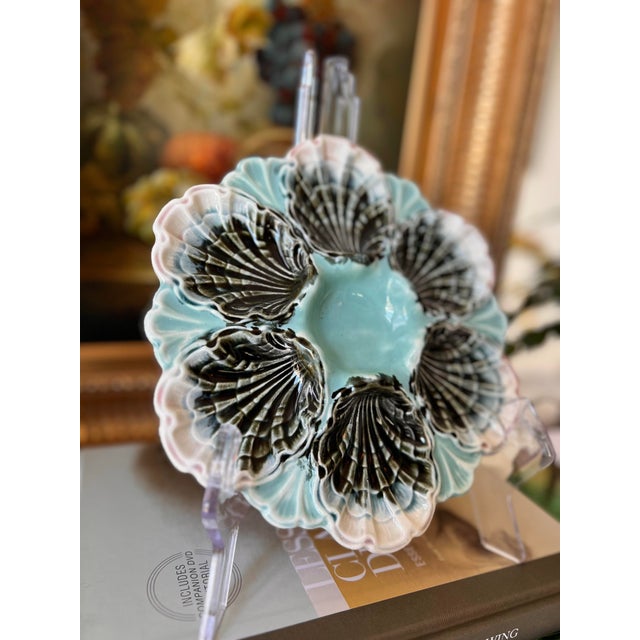 Rare Antique Fives Lille Majolica Oyster Plate - D For Sale - Image 9 of 12