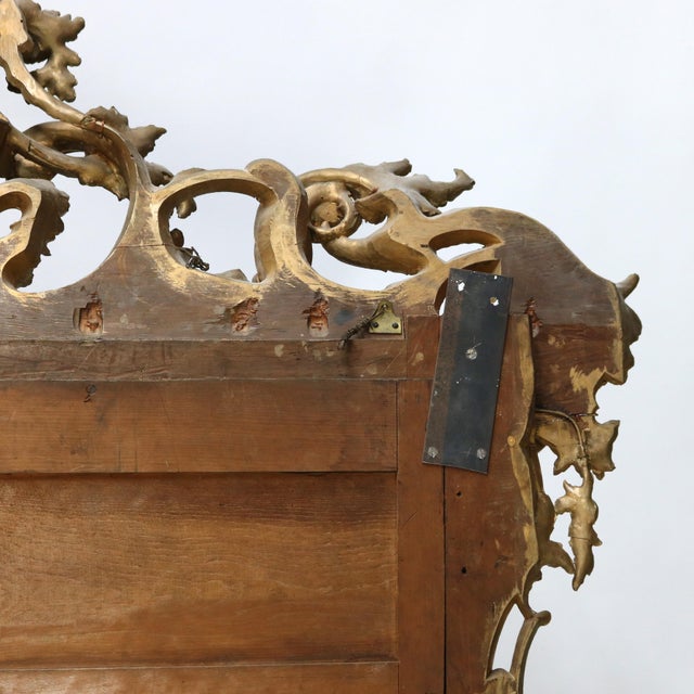 Monumental Antique Louis XIV Style Heavily Carved Giltwood Pier Mirror Circa 1890 For Sale - Image 4 of 12