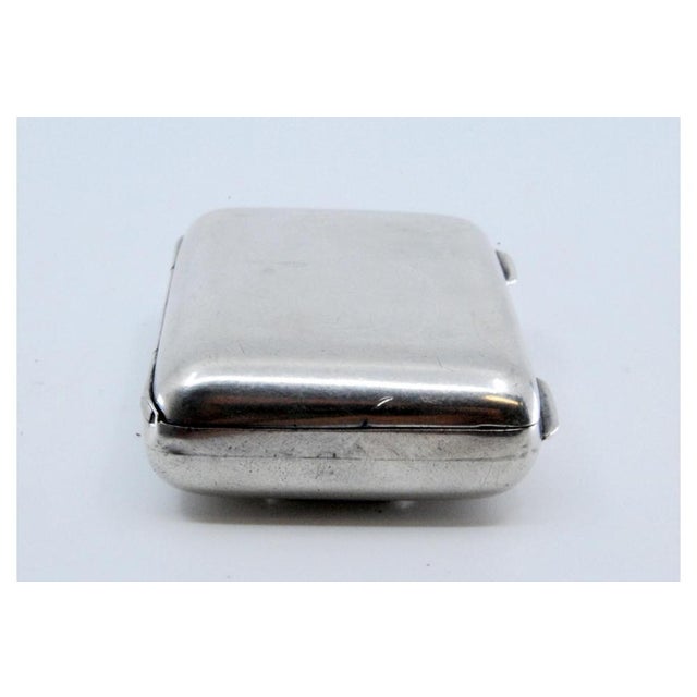 Plain Silver Matchbox with Hinged Lid and Hanging Ring For Sale - Image 3 of 10
