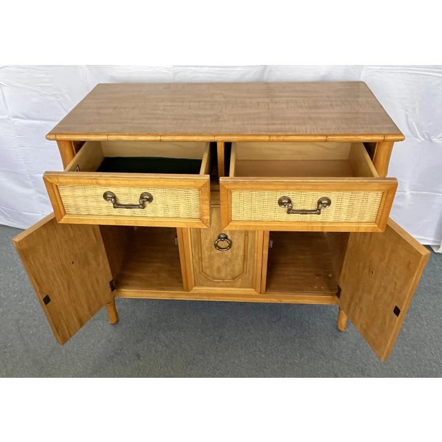 Mid-Century Modern Mid Century Modern Chinoiserie Faux Bamboo Credenza by Broyhill Circa 1960's For Sale - Image 3 of 13