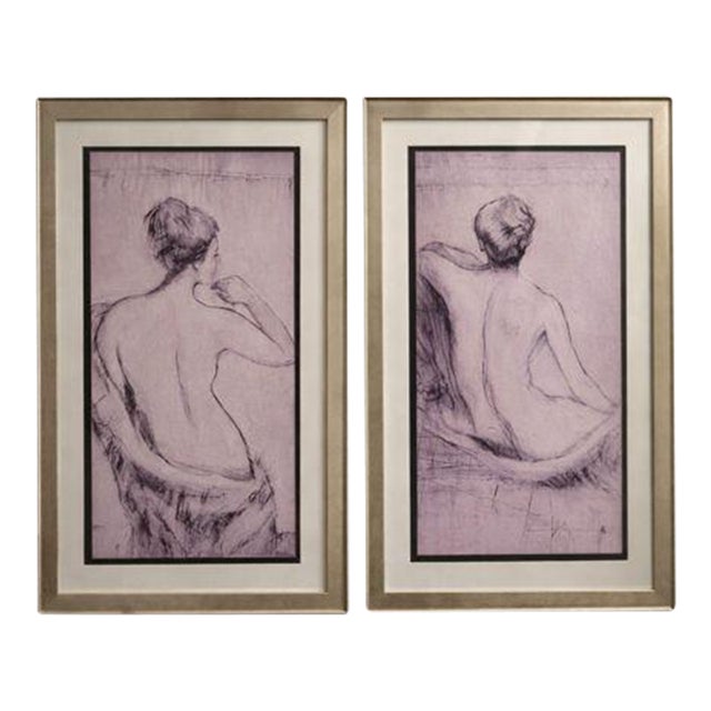 Pair of Framed Figurative Nude Prints by Tim O’Toole for World Art Group For Sale