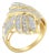 10K Yellow Gold Plated .925 Sterling Silver 1.0 Cttw Round & Baguette Diamond Knot Channel Statement Ring, Size 6.75 For Sale