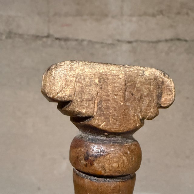 Antique Shaving Brush Turned Wood Handle Horsehair or Badger Hair For Sale - Image 13 of 14