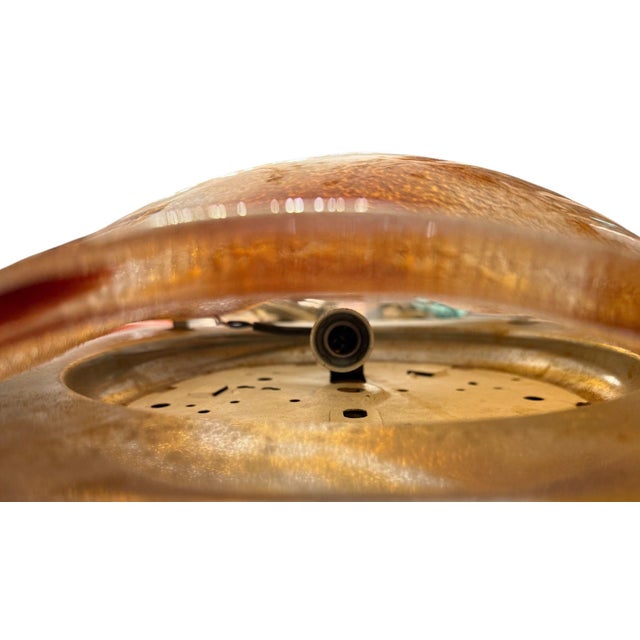 1970s Mazzega Amber & Clear Murano Glass Wall Sconce or Flush Mount For Sale In Los Angeles - Image 6 of 9