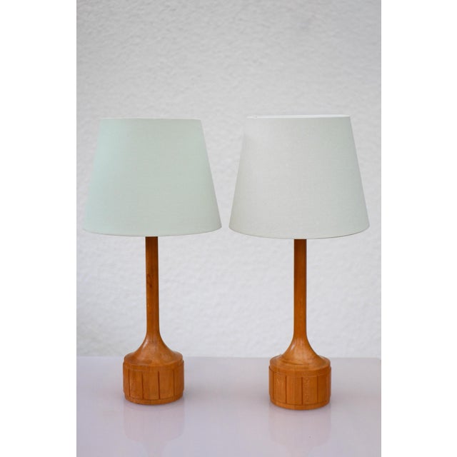 Scandinavian Oak Table Lamps from Elpe, Set of 2 For Sale - Image 9 of 15