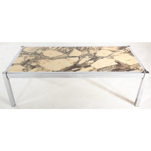 Metal Vintage Marble Coffee Table, 1970s For Sale - Image 7 of 10