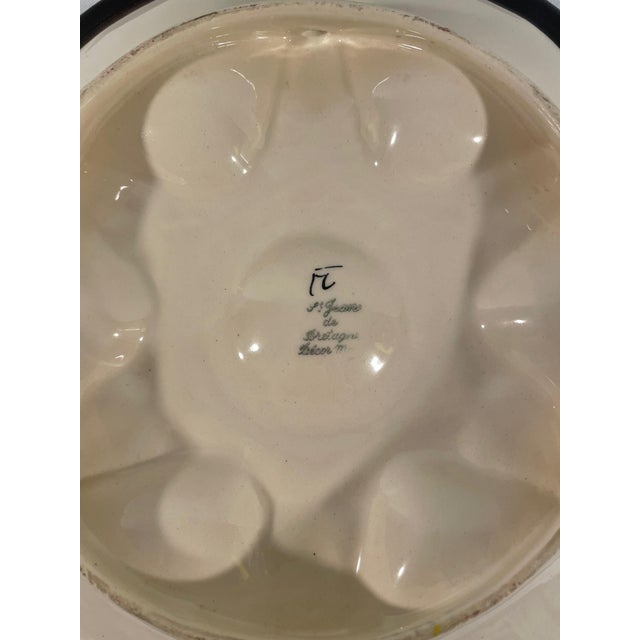 1950s French Saint Jean De Bretagne Majolica Oyster Plate For Sale - Image 6 of 15