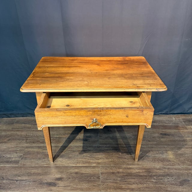 Antique French Neoclassical Fruitwood Side Table or Desk With Drawer For Sale - Image 11 of 12