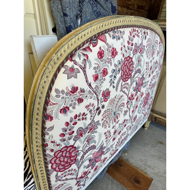 Wood 19th Century French Louis XVI Style Carved and Painted Full Bed Frame For Sale - Image 7 of 13