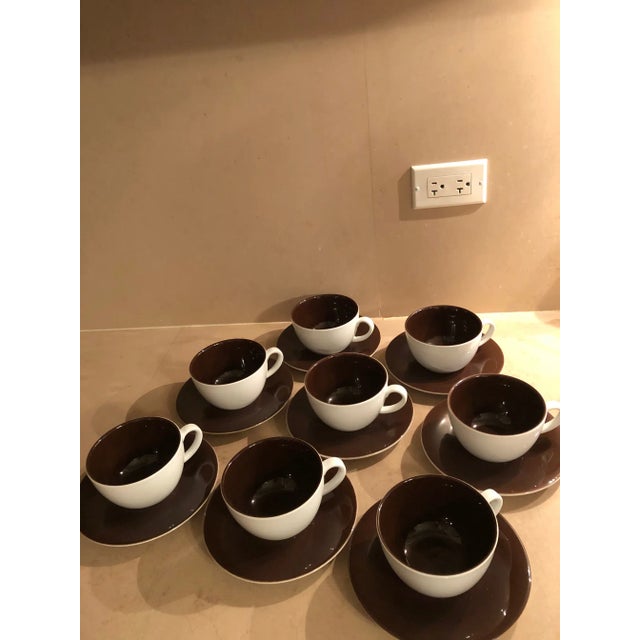 Vintage Kahla Germany Porcelain Coffee Mug & Saucer Set for Eight, 16 Pieces, Discontinued For Sale - Image 12 of 13