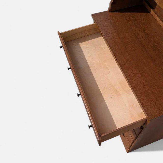 1960s Khoury Furniture Solid Wood Hutch Cabinet With Drawers For Sale - Image 17 of 18