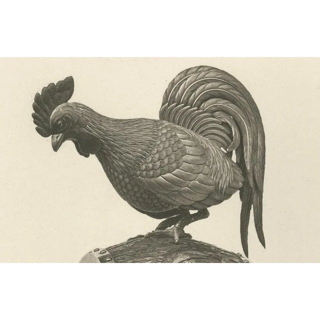 Rooster on an Ornamental Drum, 1884, Paper For Sale - Image 3 of 6