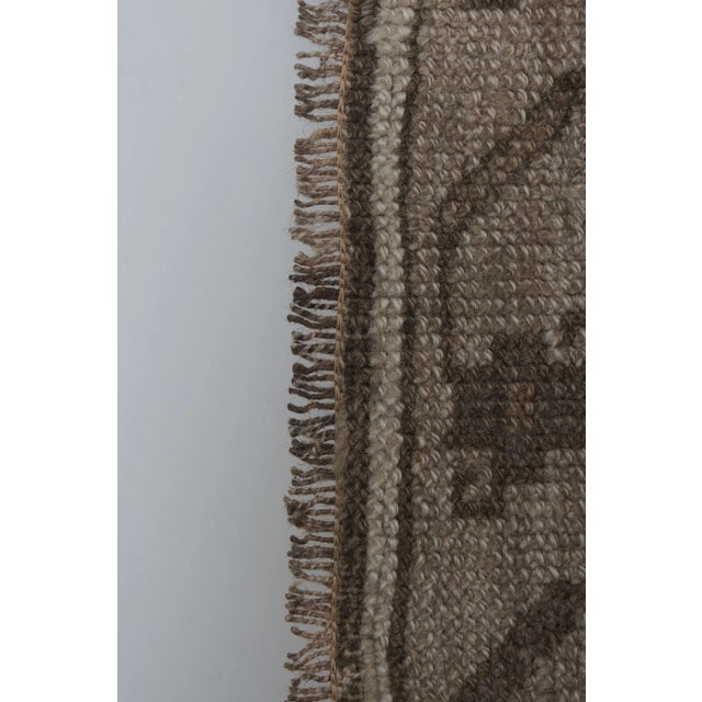 Coffee Hand Knotted Brown Turkish Oushak Carpet With Muted Color For Sale - Image 8 of 13