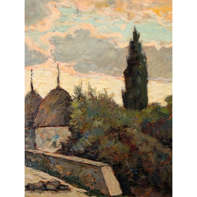 Gino Romiti, Rural Landscape, 1960s, Oil Painting on Panel For Sale - Image 3 of 7