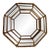Octagon Vintage Brass Wall Mirror For Sale