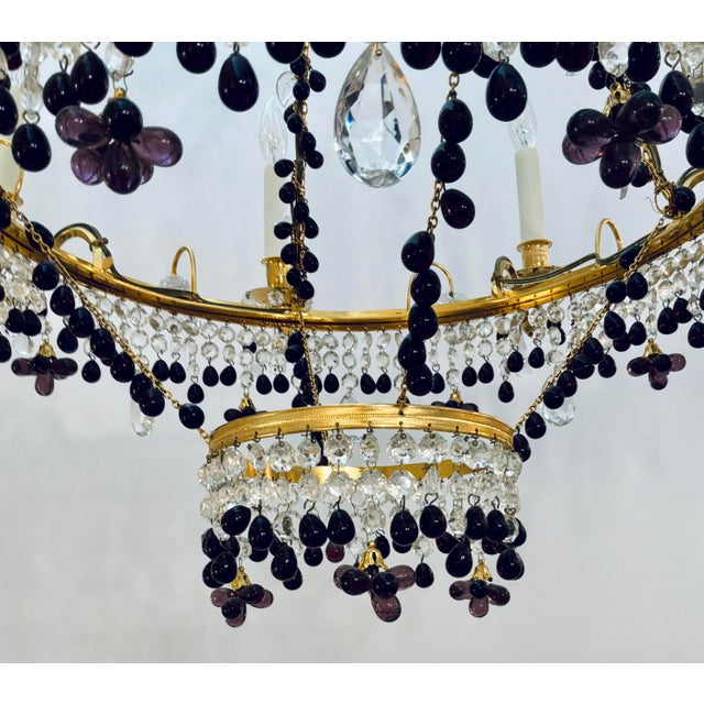 Original retail $8526, elegant Myran Allan Luxury Lighting Russian Style Crystal Chandelier, 24K gold finished bronze...