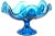 Mid-Century Modern Mid Century Peacock Blue Pedestal Bowl For Sale - Image 3 of 5