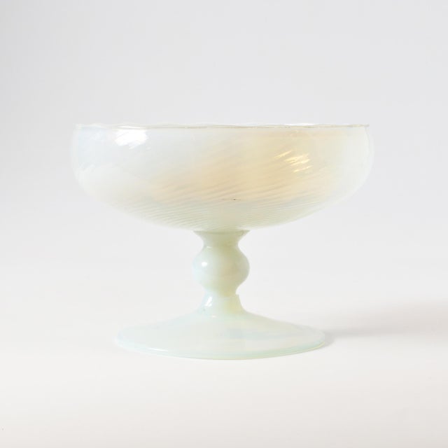 Vintage Italian Opaline Glass Pedestal Bowl, 1960s For Sale - Image 11 of 11