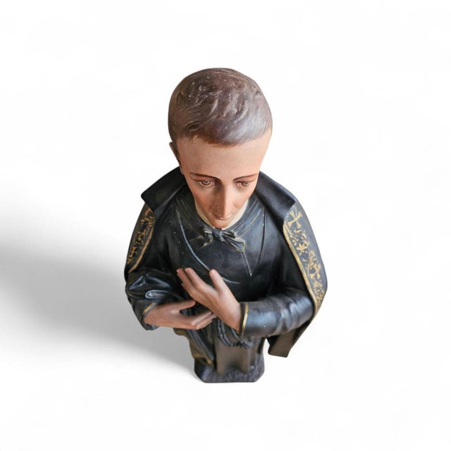 Statue of Patron Saint Gerard Majella in Gothic Niche For Sale - Image 10 of 11
