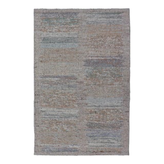 Modern Scandinavian Flat-Weave Rug Design With Modern Design in Natural Colors For Sale