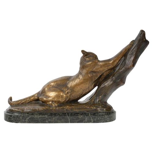 Bronze Cat Sculpture attributed to Louis Riché, Early 20th Century For Sale - Image 11 of 11