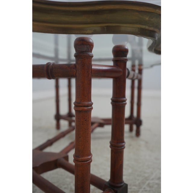 Labarge Brass Tray Top Bamboo Form Coffee Table For Sale - Image 10 of 12