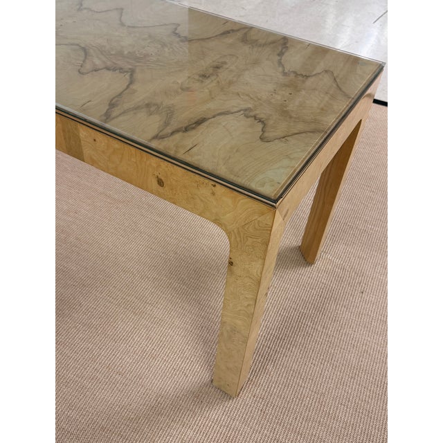 Gold 1970s Henredon Scene Two Burled Olive Writing Desk For Sale - Image 8 of 12