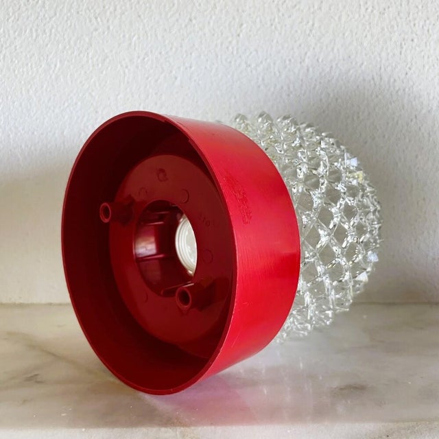 Mid-Century Modern Italian Red Glass Wall Sconces, 1960s, Set of 3 For Sale - Image 9 of 10