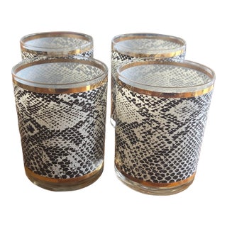 Late 20th Century Black and White Glasses - Set of 4 For Sale