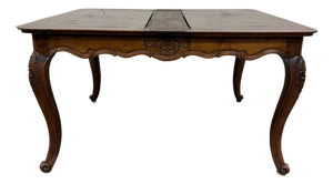 Antique French Louis XV Provincial Country Style Draw Leaf Dining Table