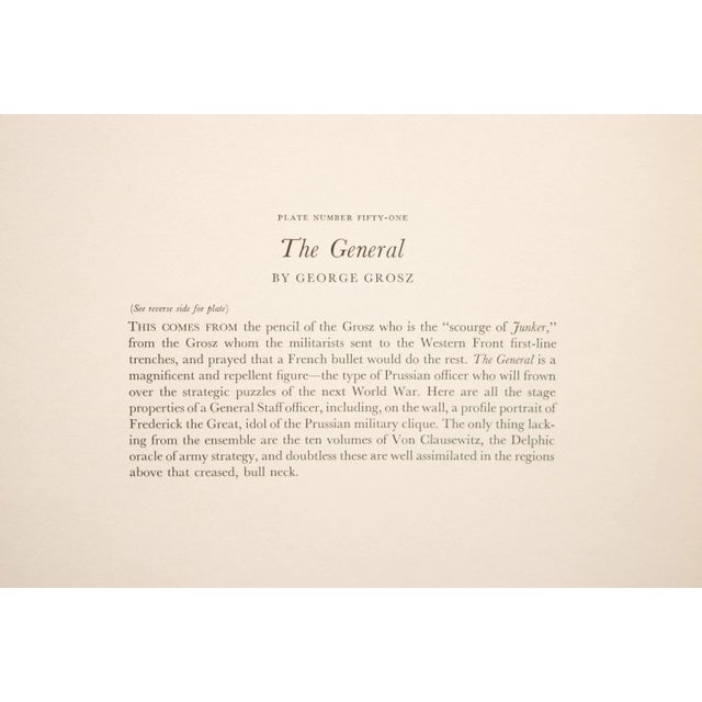 1939 After George Grosz "The General", First Edition Period Offset Lithograph For Sale - Image 10 of 11