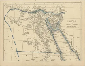 Antique Map of Egypt and Arabia Petraea by Lowry, 1852