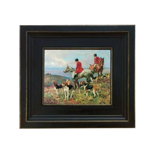 Hunting Scene Reproduction on Canvas Framed Painting