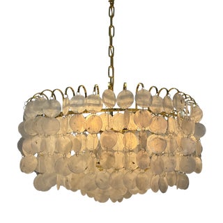 Capiz Chandelier with Gold Frame, 2019 For Sale