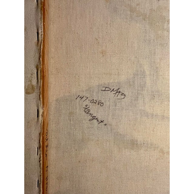 1980 Original Oil on Canvas Painting Mountain Lion by American Artist Della Mazy For Sale In Los Angeles - Image 6 of 7