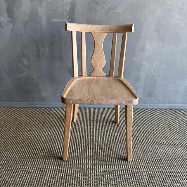 Beige Durrell White Oak Dining Chair With Linen Seat Cushion in Natural Finish For Sale - Image 8 of 13