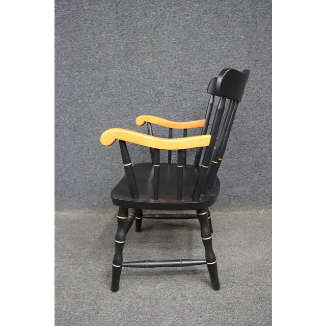 Black Wake Forest University Bowman Gray School of Medicine Commemorative Windsor Armchair For Sale - Image 8 of 9