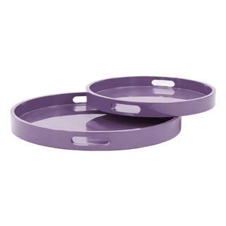 Saint Tropez Round Tray Set of 2 - Cherry For Sale