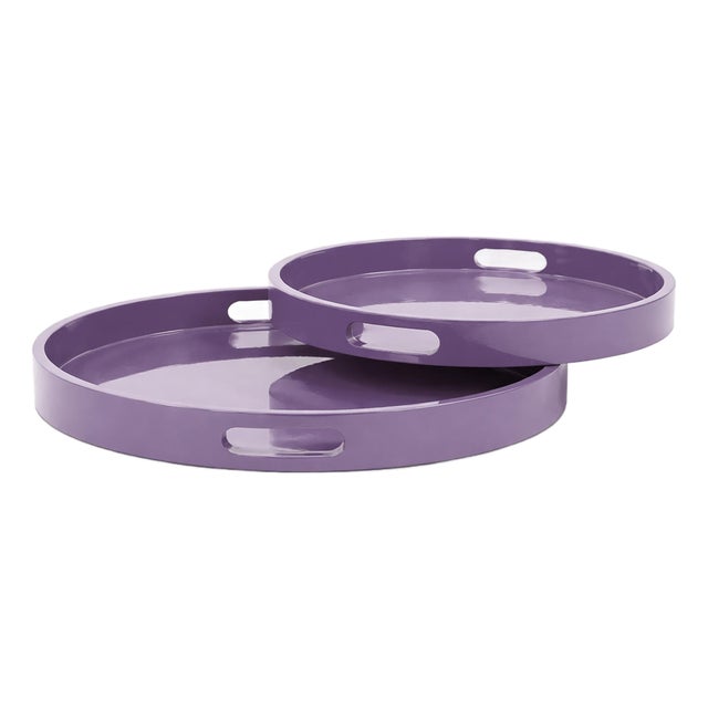 Saint Tropez Round Tray Set of 2 - Cherry For Sale